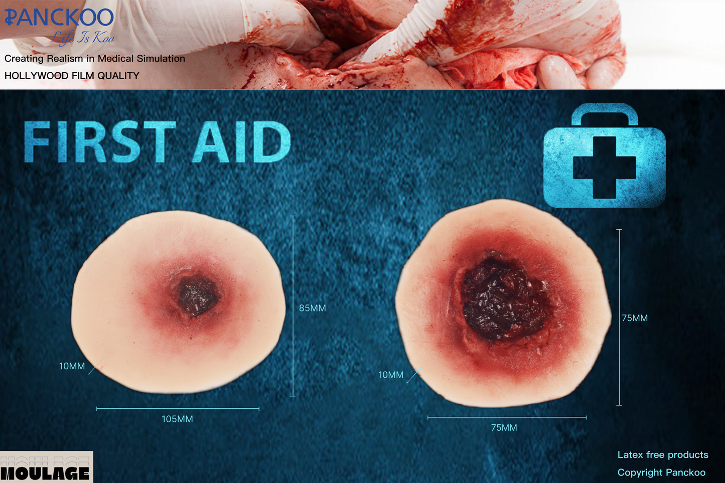 Sheet Shotwounds Gunshot Entry Wound(10 pieces)& Gunshot Exit Wound(10 pieces) Moulage Halloween Zombie Scars Fake Scar Bloody Costume Makeup Halloween Decoration Terror Wound Scary Blood Simulated Combat Injuries FX Mass Casualty Trauma