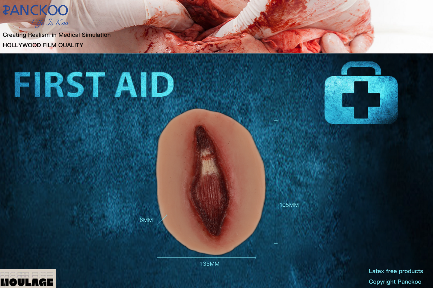 Torn Tendon Halloween Zombie Scars Fake Scar Bloody Costume Makeup Halloween Decoration Terror Wound Scary Blood Simulated Combat Injuries FX Mass Casualty Trauma