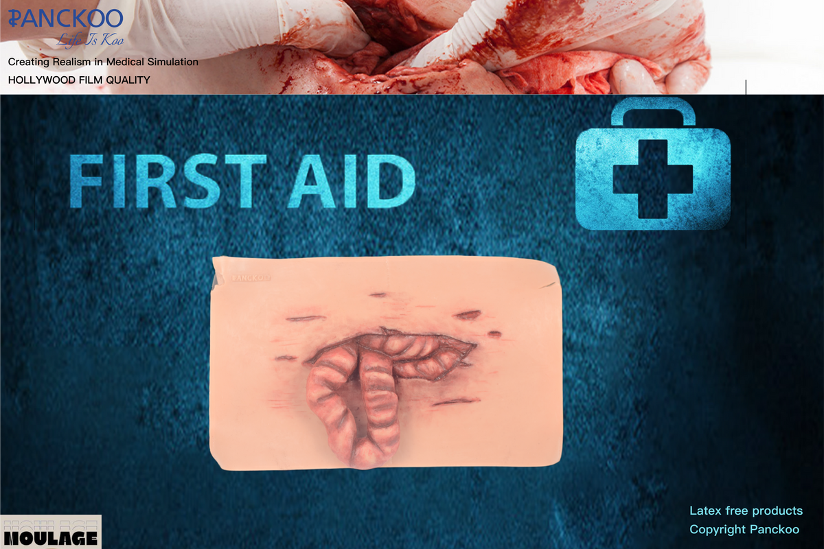 Wrap-On Eviscerated Belly Halloween Zombie Scars Fake Scar Bloody Costume Makeup Halloween Decoration Terror Wound Scary Blood Simulated Combat Injuries FX Mass Casualty Trauma