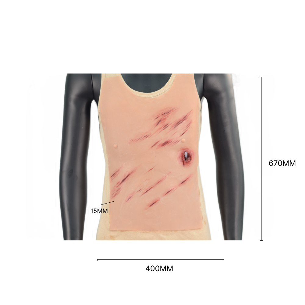 Wrap-On & Sleeves Gun Shots Kit Halloween Zombie Scars Fake Scar Bloody Costume Makeup Halloween Decoration Terror Wound Scary Blood Simulated Combat Injuries FX Mass Casualty Trauma