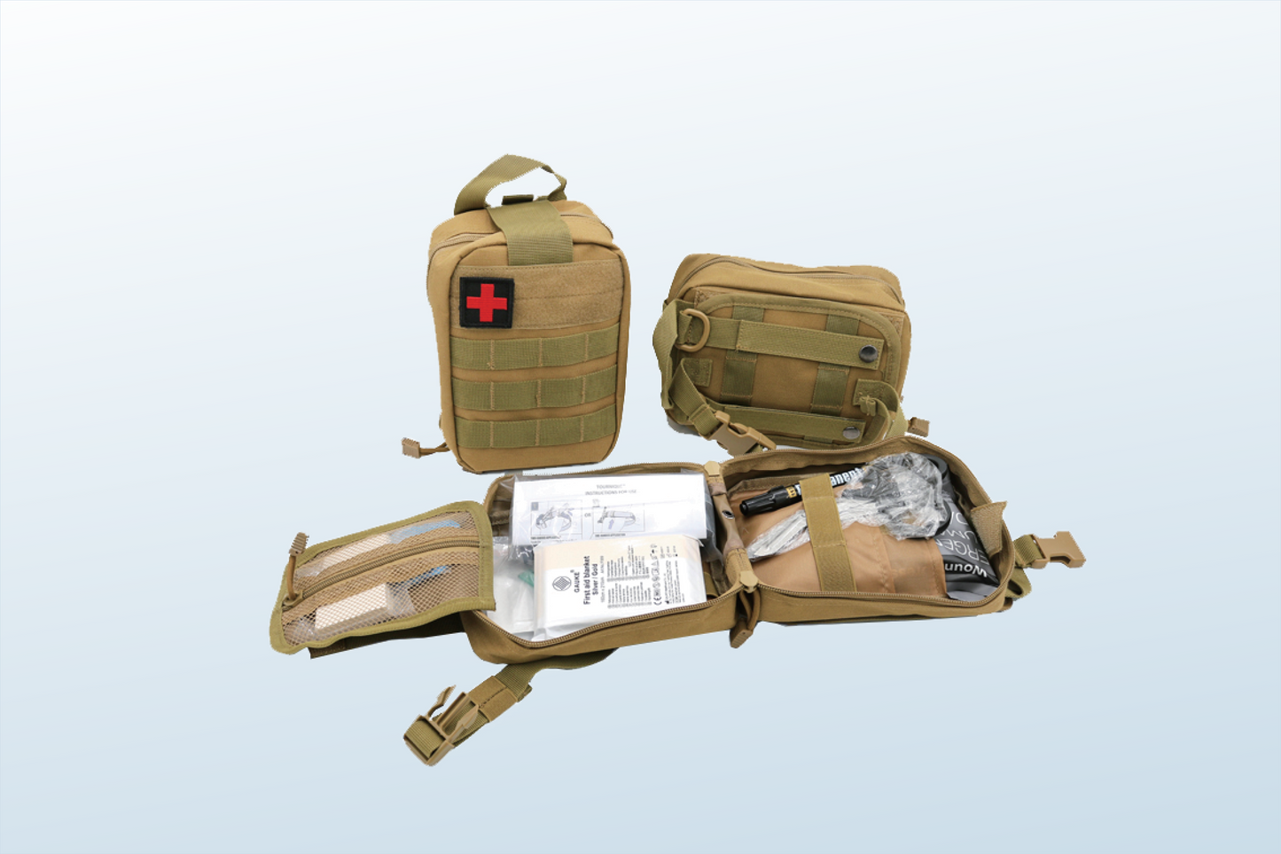 FREE SHIPPING:  Basic Military First Aid Kit --Model GM301 (MOQ 12 pcs)