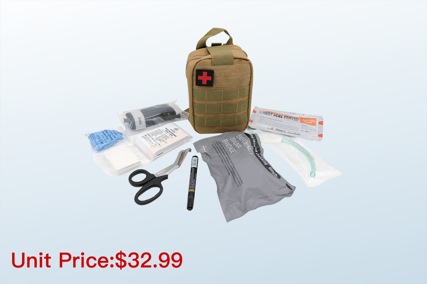 FREE SHIPPING:  Premium Military First Aid Kit--Model GM302 （MOQ 12 pcs)