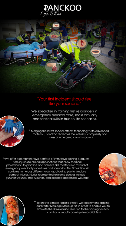 Blast & Amputation Kit Halloween Zombie Scars Fake Scar Bloody Costume Makeup Halloween Decoration Terror Wound Scary Blood Simulated Combat Injuries FX Mass Casualty Trauma