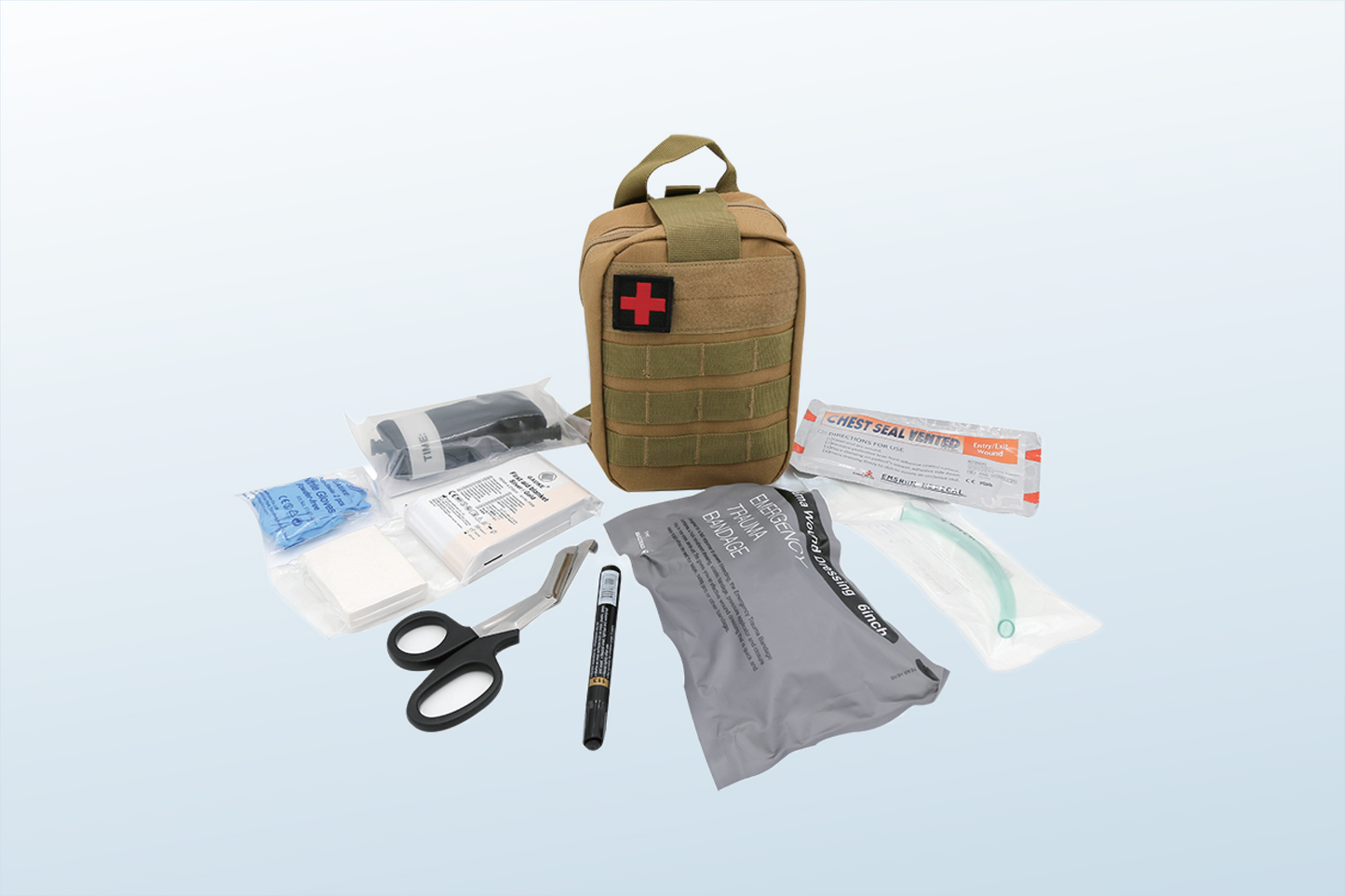 FREE SHIPPING:  Basic Military First Aid Kit --Model GM301 (MOQ 12 pcs)