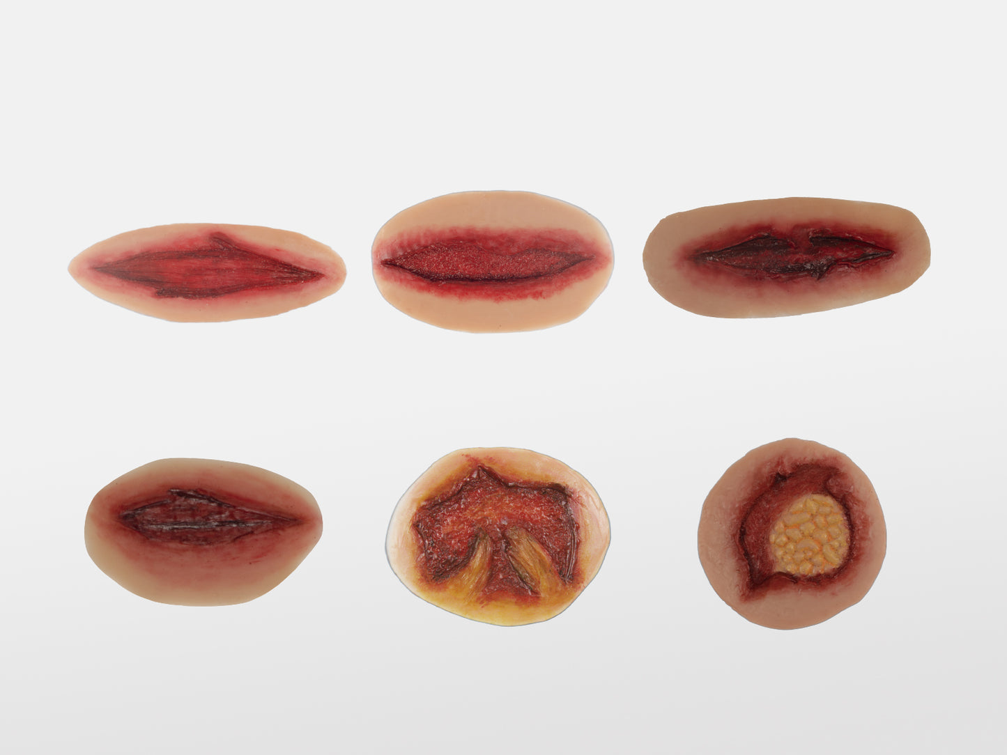 Sheet Cuts & Lacerations Moulage Halloween Zombie Scars Fake Scar Bloody Costume Makeup Halloween Decoration Terror Wound Scary Blood Simulated Simulated Combat Injuries FX Mass Casualty Trauma