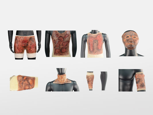 Wrap-On & Sleeves Burns Victim Kit Halloween Zombie Scars Fake Scar Bloody Costume Makeup Halloween Decoration Terror Wound Scary Blood Simulated Combat Injuries FX Mass Casualty Trauma
