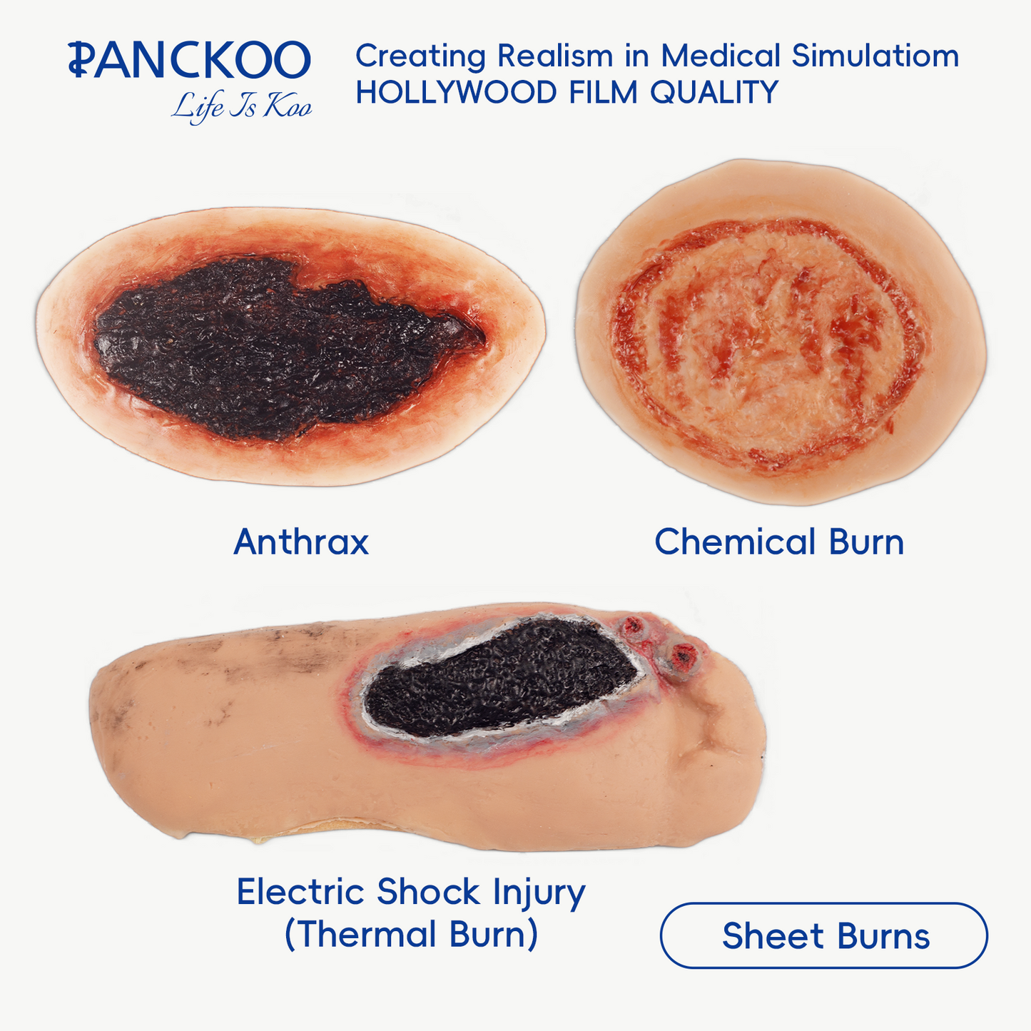 Burns II Moulage Sheet Halloween Zombie Scars Fake Scar Bloody Costume Makeup Terror Wound Scary Blood Simulated Combat Injuries FX Mass Casualty Trauma